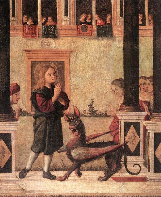 CARPACCIO, Vittore The Daughter of of Emperor Gordian is Exorcised by St Triphun (detail) dfg oil painting picture